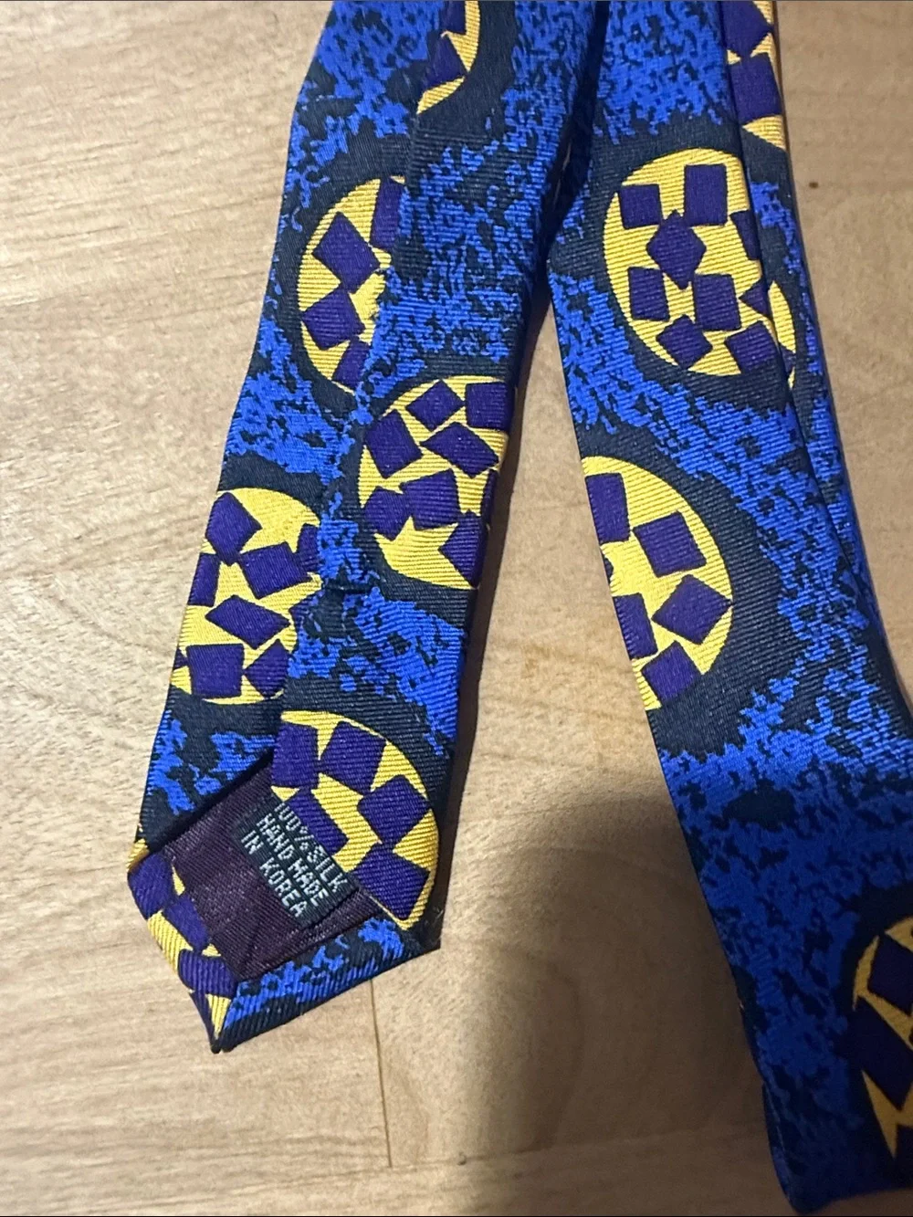 Nadia Roden 100% Silk Blue and Yellow Geometric Men's Tie